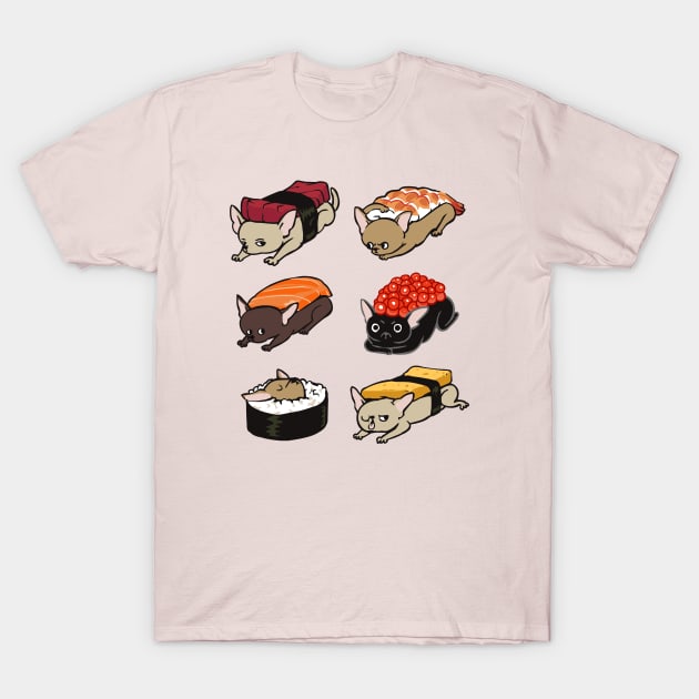 Sushi Chihuahua T-Shirt by huebucket